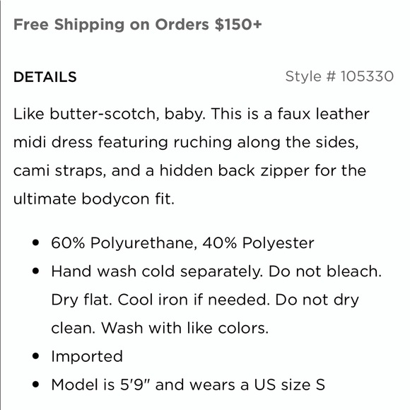 bebe RUCHED MIDI FAUX LEATHER DRESS - Picture 5 of 5